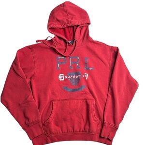 Polo Jeans Co Ralph Lauren Red Hoodie Men’s Medium Vintage Spellout‎ PRL Logo